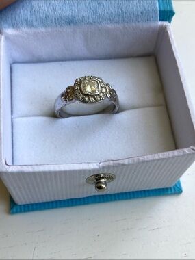 Size 6 .925 Sterling Silver Engagement Ring Moissanite Center Stone Women's Jewe